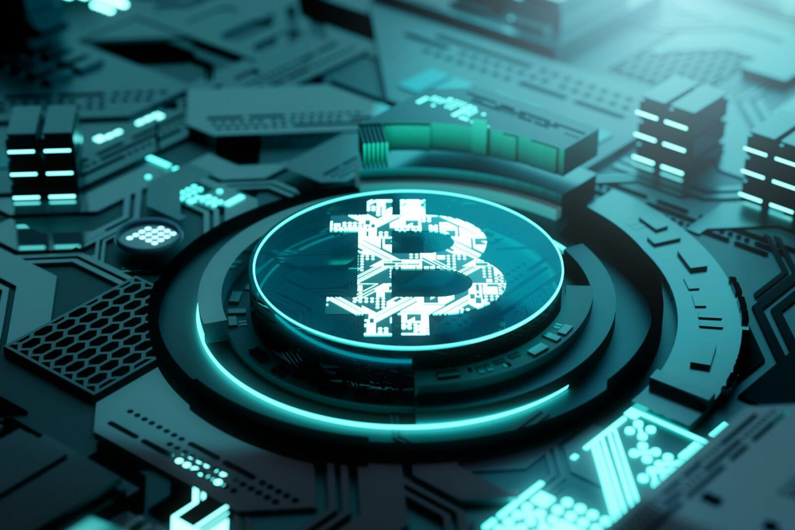 A bitcoin symbol on a circuit board, the kind of asset crypto authorisation covers