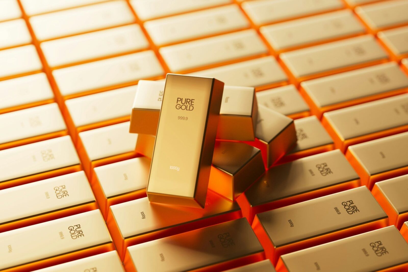 Gold bars on an orange grid: one way to invest in gold