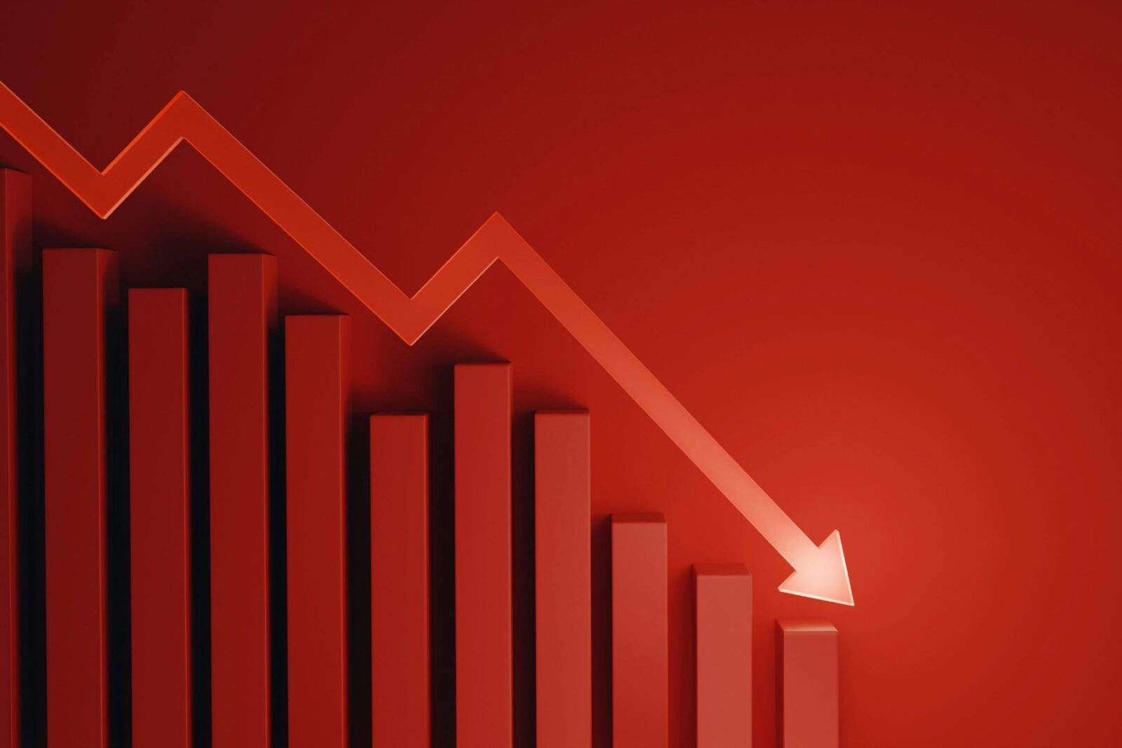 A falling bar chart, the move short selling bets on